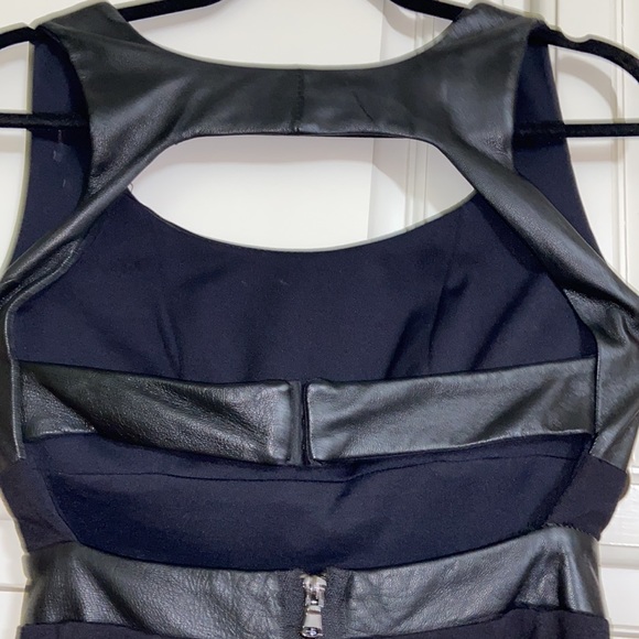 La Pina by David Helmani black dress with leather detail - Picture 4 of 9